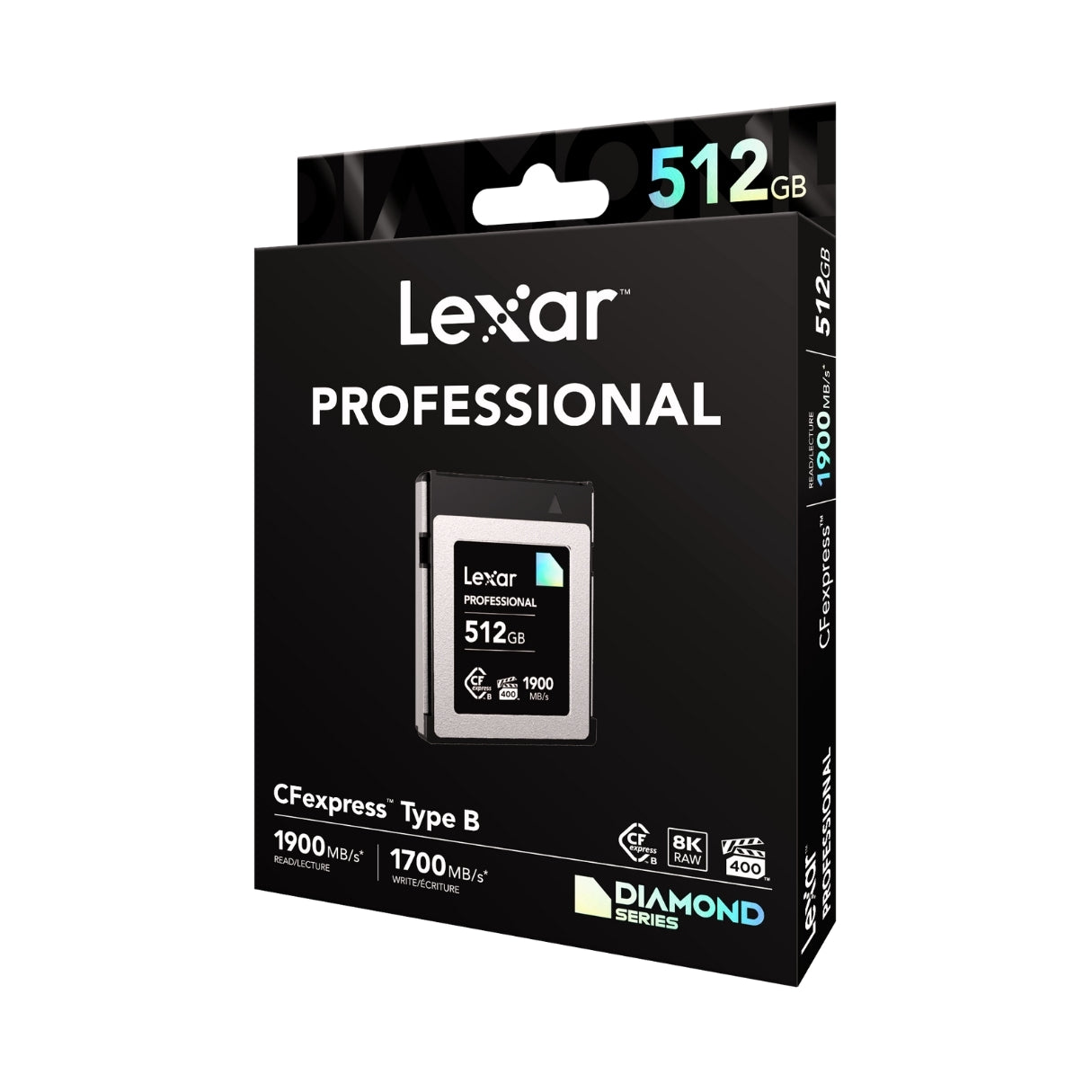 Lexar, Professional CFexpress Typ B Speicherkarte, DIAMOND Serie, 512GB, Speicherkarte für Nikon Z6II, Z7II, Z9, Z8, Kompatibel, 843367127634