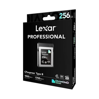 Lexar, Professional CFexpress Typ B Speicherkarte, DIAMOND Serie, 256GB, Speicherkarte für Nikon Z6II, Z7II, Z9, Z8, Kompatibel 