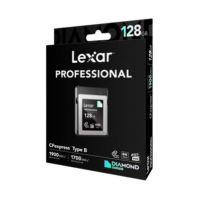Lexar, Professional CFexpress Typ B Speicherkarte, DIAMOND Serie, 128GB, Speicherkarte für Nikon Z6II, Z7II, Z9, Z8, Kompatibel 