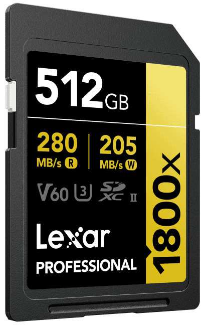 SD Speicherkarte SDXC UHS-II 1800x V60 512 GB, Gigabyte, Empfohlenen Speicherkarte für Nikon Z30, Z50, Z Fc, Z5, Z6, Z7, D7500, D5600, D3500, D810, D800 