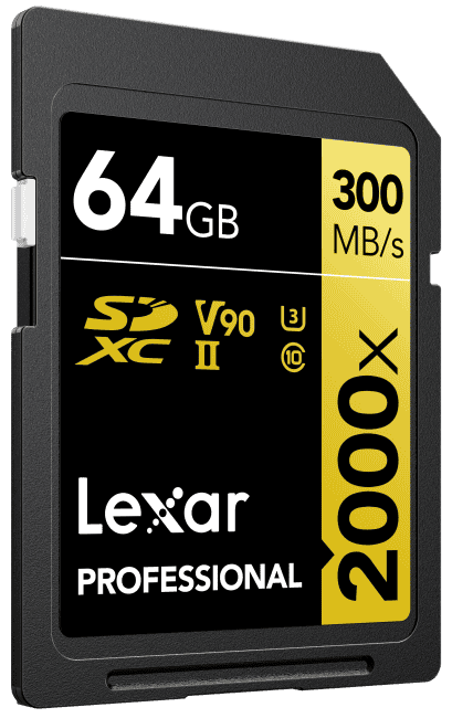 SD Speicherkarte SDXC UHS-II 2000x V90 64 GB, Gigabyte, Empfohlenen Speicherkarte für Nikon Z8, Z9, Z6 II, Z7 II, D850, Z6 III, Z7 III, schnellste sd karte für kamera