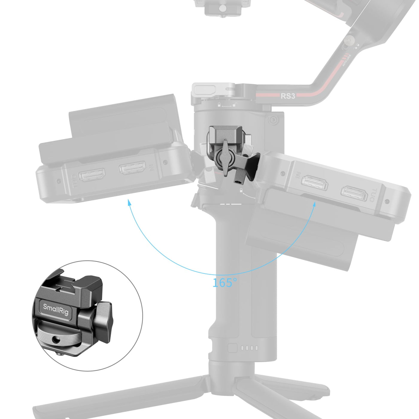 HawLock H21-Monitorhalterung für DJI RS4 Pro, RS4, RS3 Pro, RS3, RS3 Mini, RS2, RSC2 Gimbal SmallRig 4637